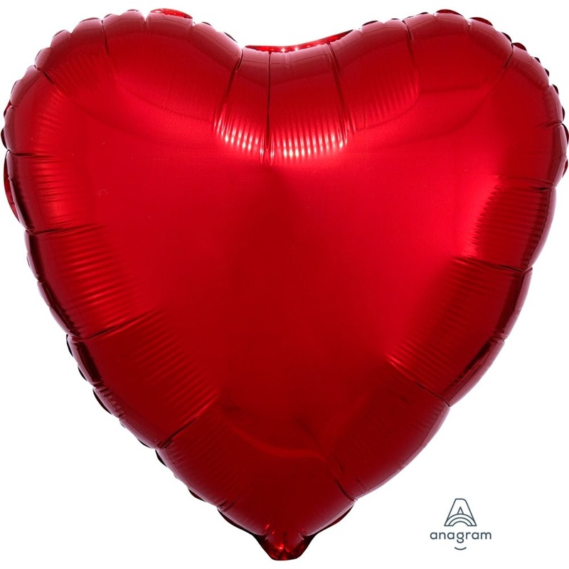 Metallic Red Heart Balloon 18''