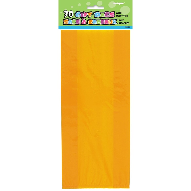 Orange Cello Party Favors Bags 30ct