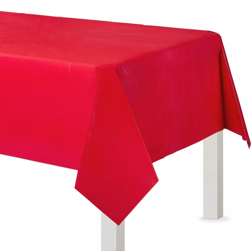 Red Flannel-Backed Table Cover 52"x90"