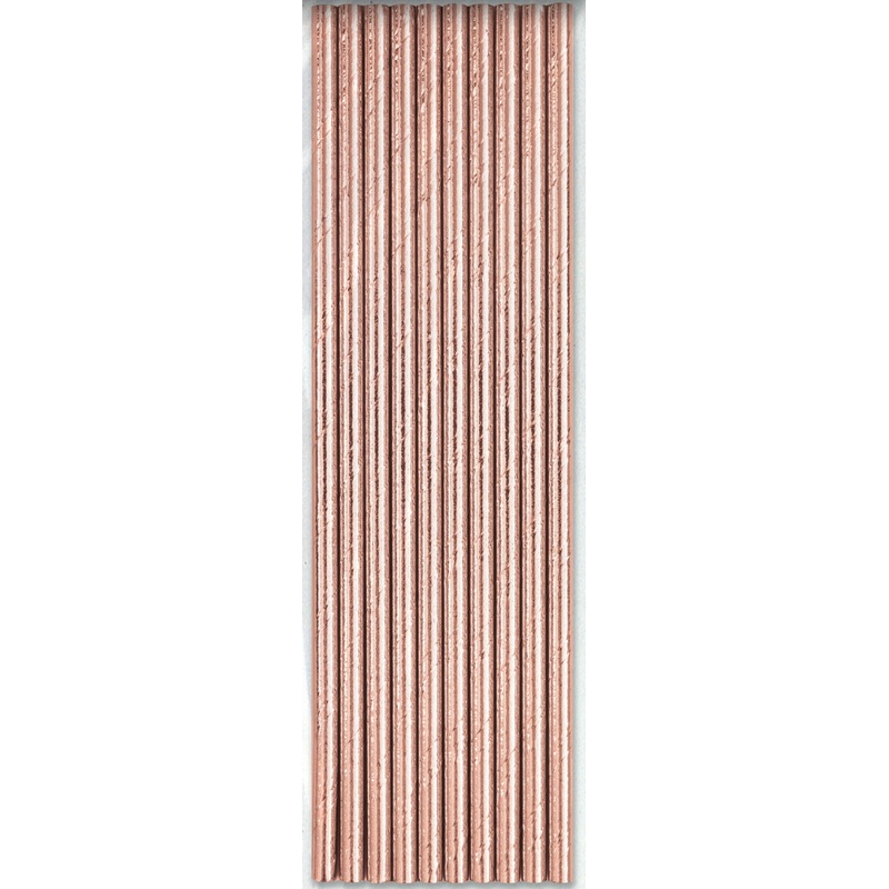 Rose Gold Foil Paper Straws, 10ct