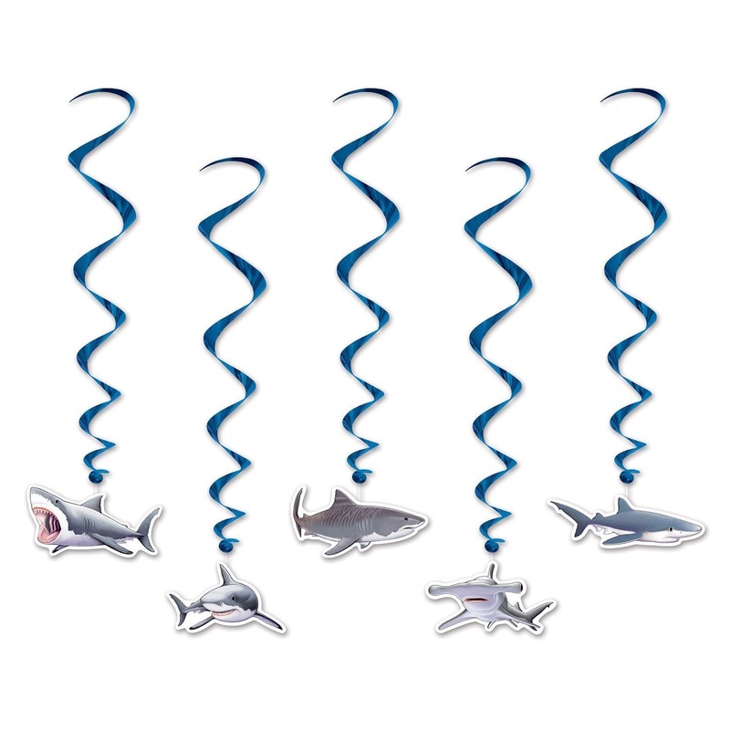 Shark Whirl Decorations 5pc