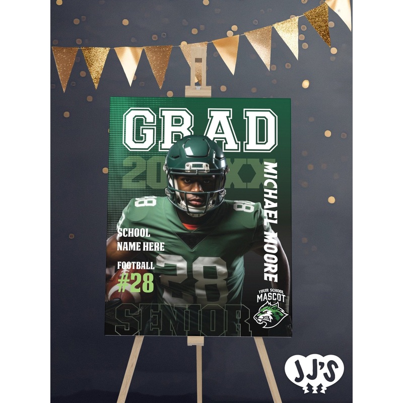 Sports Star Graduation Welcome Sign