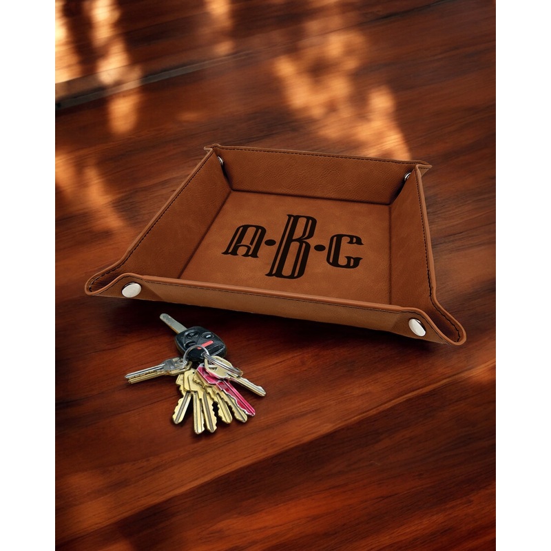 The Monogram Design Personalized Leatherette Valet Tray 6" x 6"