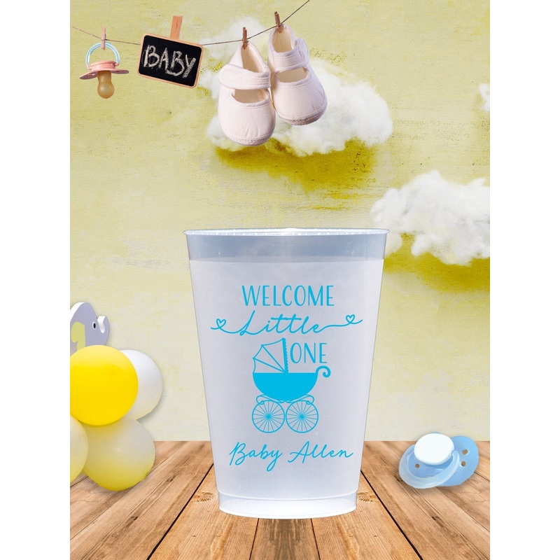 Welcome Little One Baby Shower Plastic Frosted Flex Cups