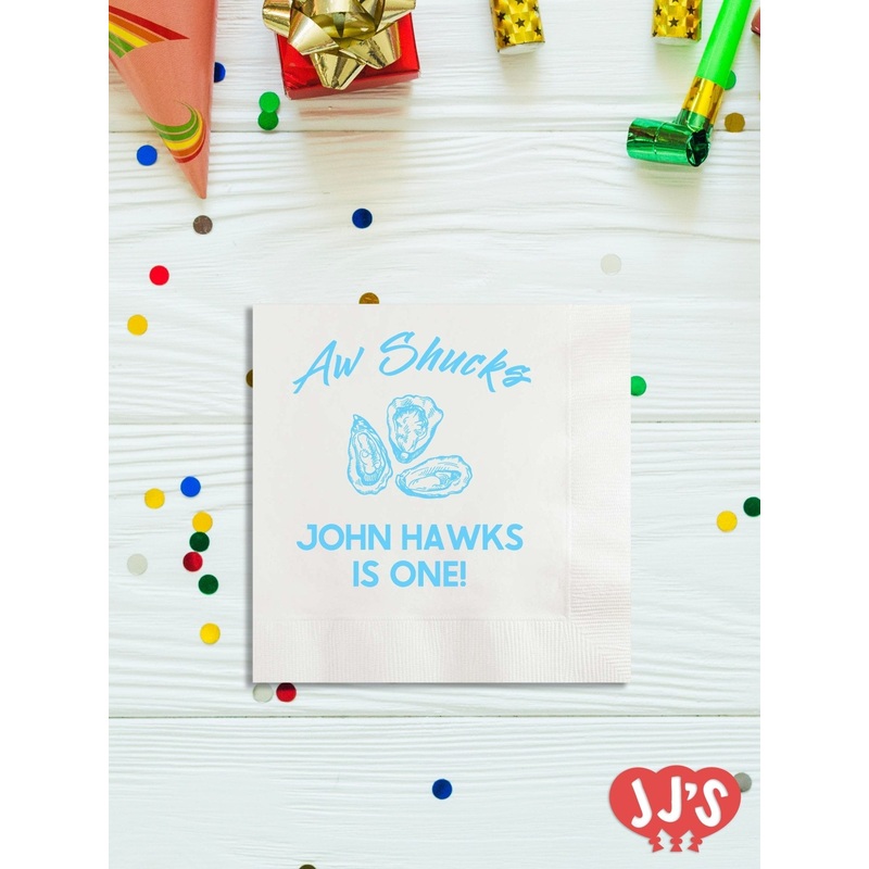 Awe Shucks Oyster Bake Birthday Personalized Napkins