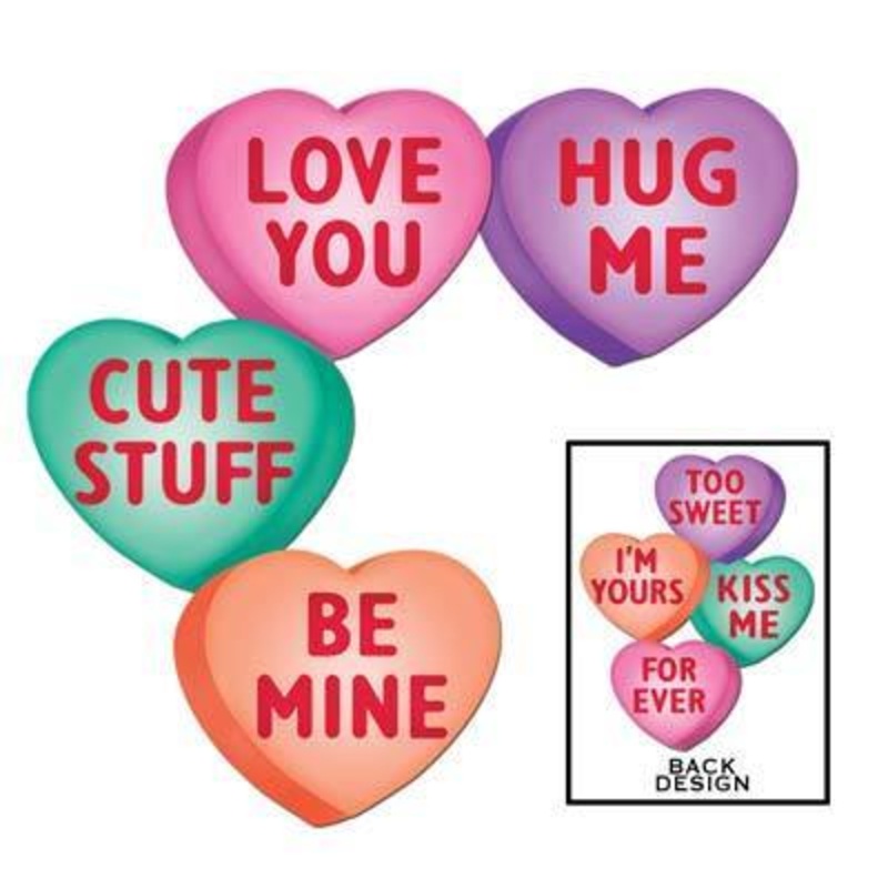 Candy Heart Cutouts 14" 4pc