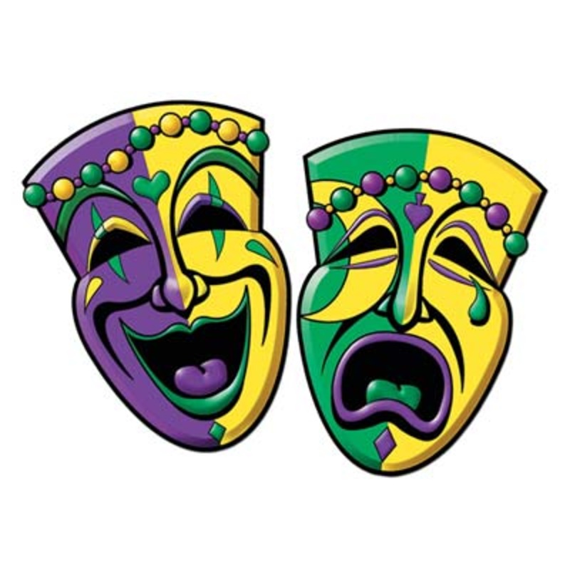 Comedy & Tragedy Face Cutouts 16'' (2pc)