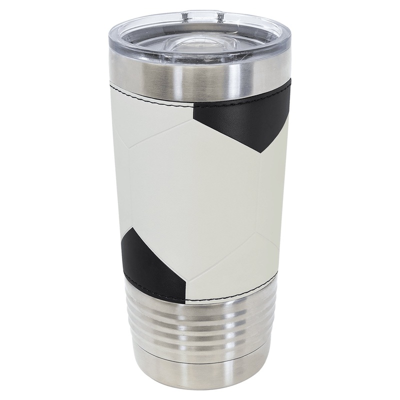 Custom Engraved Soccer Leather Tumbler