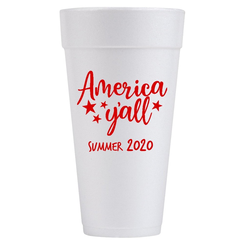 Custom Printed Patriotic Foam 24oz Cups - 25ct