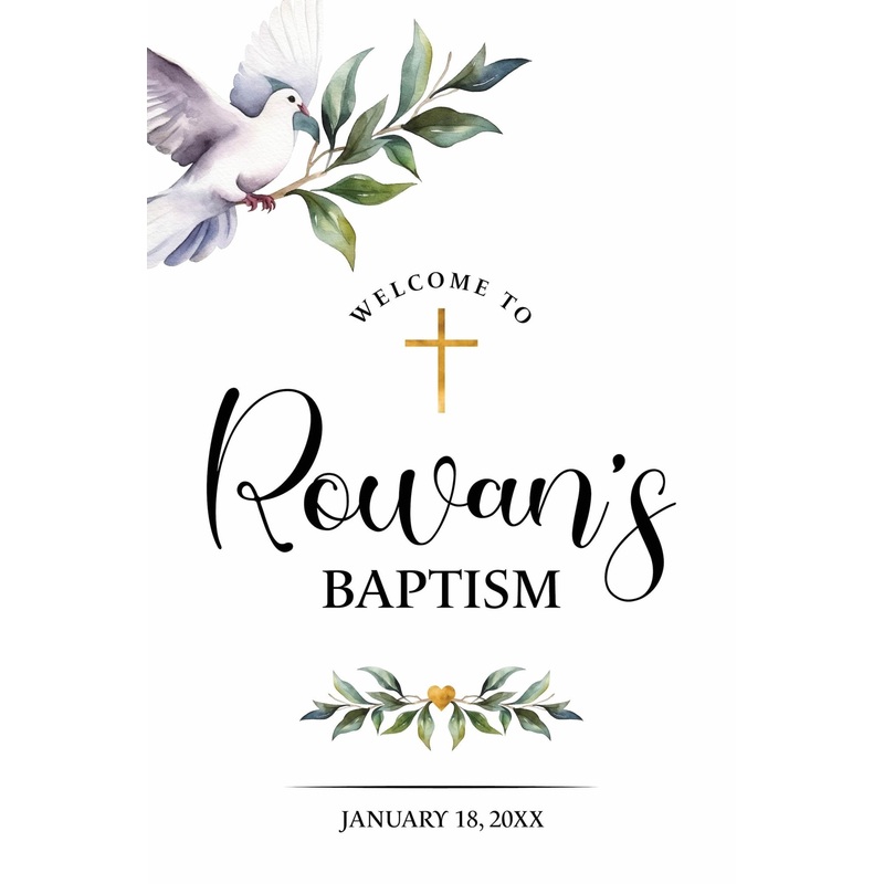 Divine Dove Baptism Welcome Sign