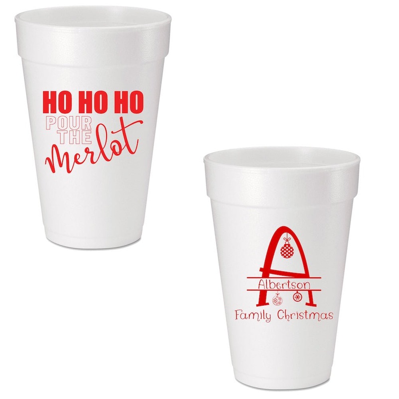Ho Ho Ho Pass the Merlot Custom Printed Foam Cups