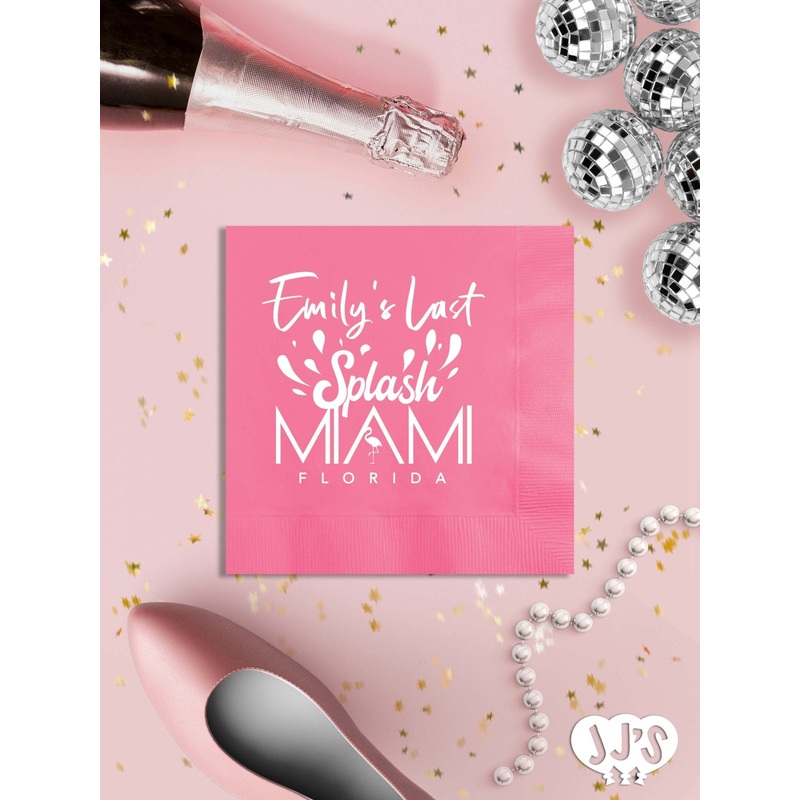 Miami Last Splash Bachelorette Party Napkins