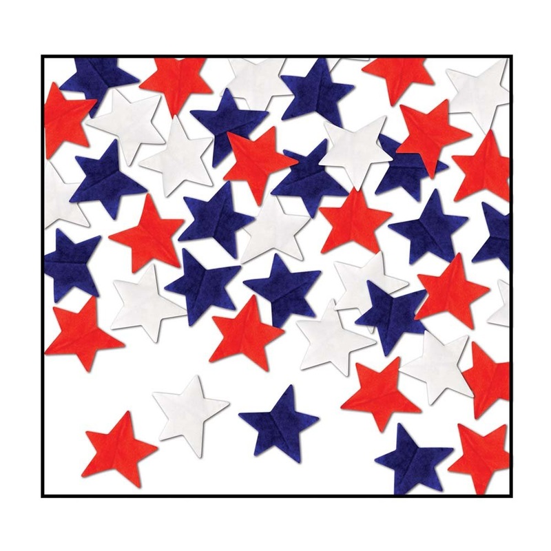 Red, White & Blue Tissue Star Confetti