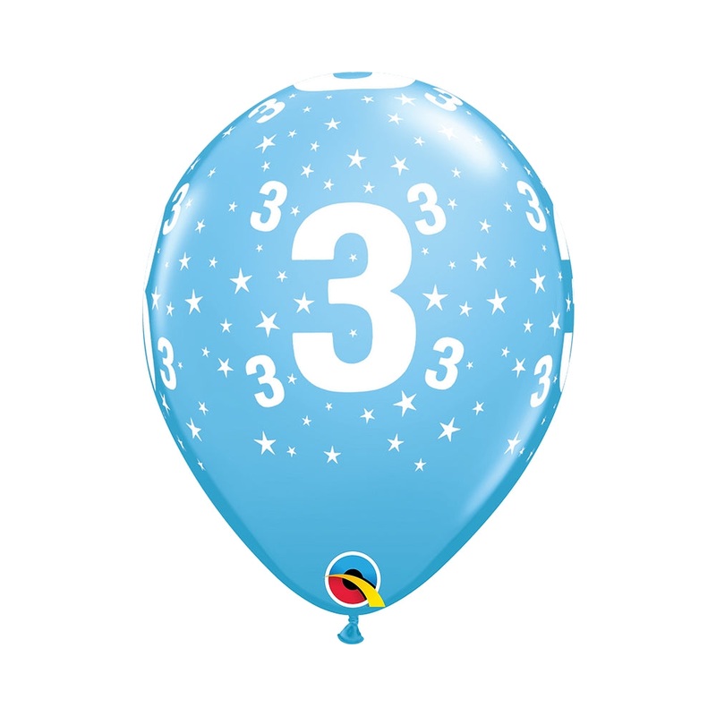 11" QUALATEX RETAIL LATEX AGE 3 PALE BLUE (6 BALLOONS PER PACK)