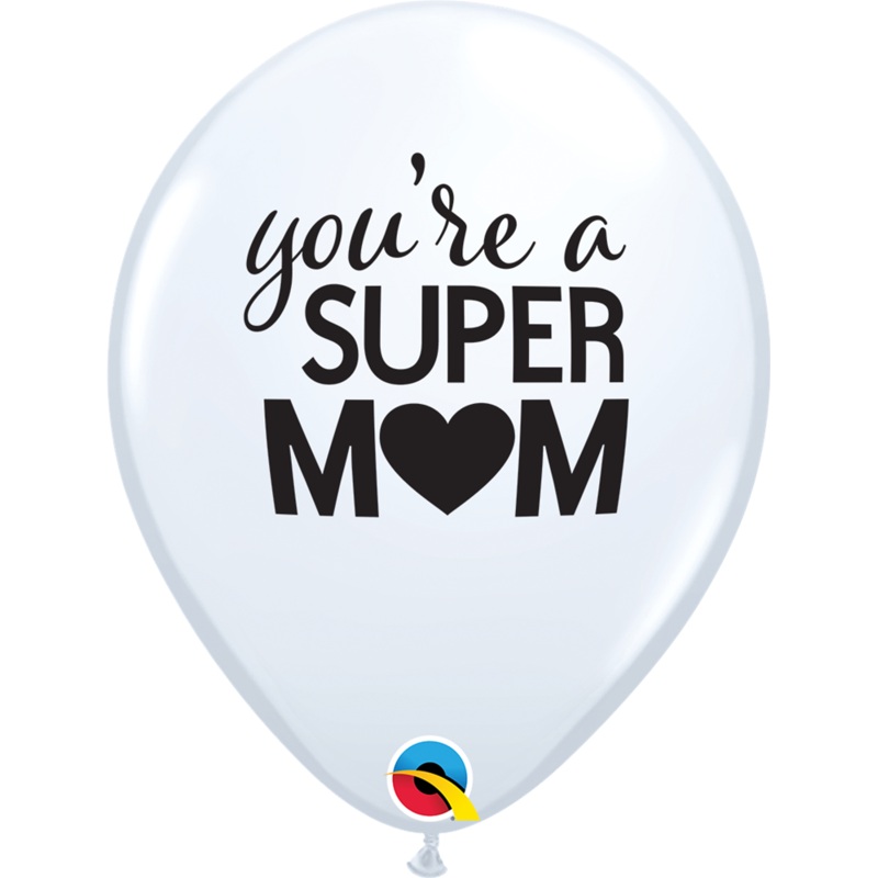 11" ROUND SIMPLY SUPER MOM LATEX (25 PER BAG)