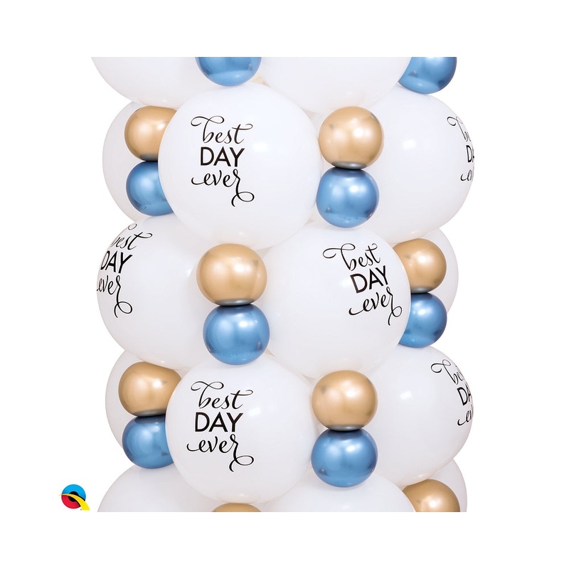 11" ROUND WHITE SIMPLY BEST DAY EVER TOPPRINT (50 PER BAG) LATEX