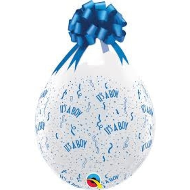 18" QUALATEX STUFFING IT'A BOY-A-RND DIAMOND CLEAR LATEX (25 PER BAG)