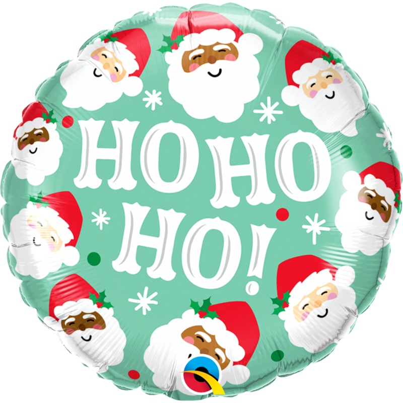 18" ROUND HO HO HO CHRISTMAS SANTAS FOIL
