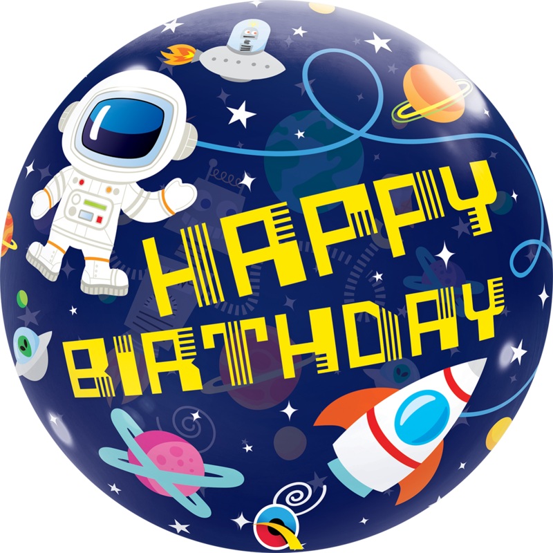 22" SINGLE BUBBLE BIRTHDAY OUTER SPACE