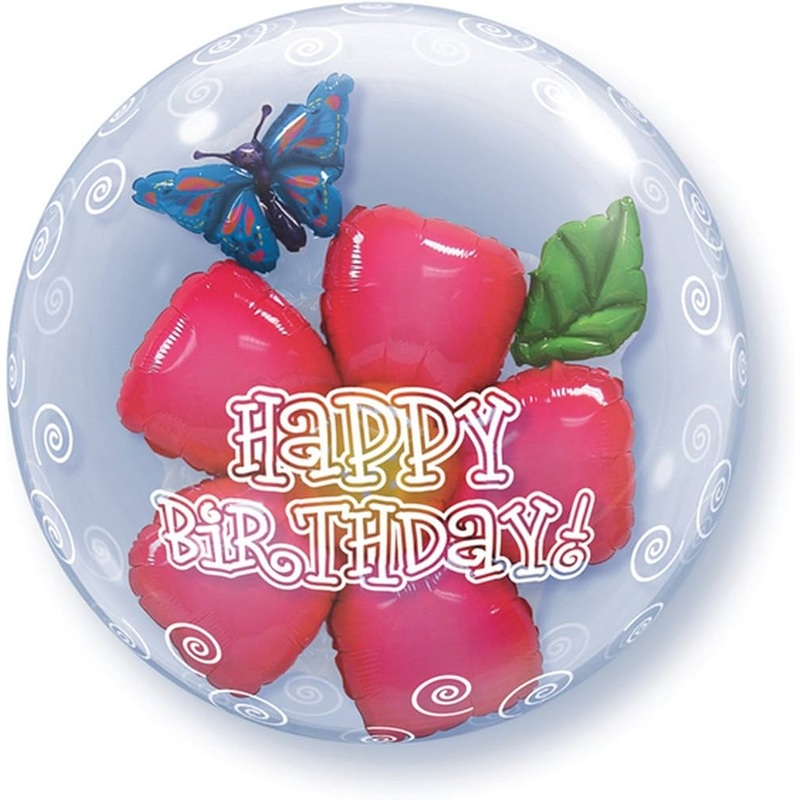 24" DOUBLE BUBBLE HAPPY BIRTHDAY FLOWER