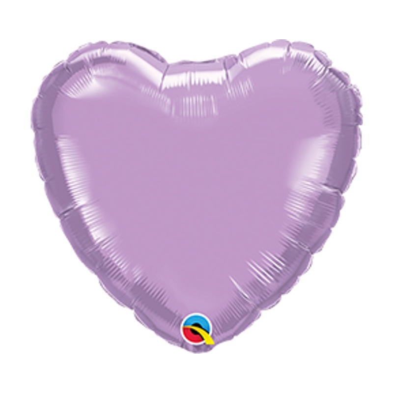 4" HEART PEARL LAVENDER FOIL