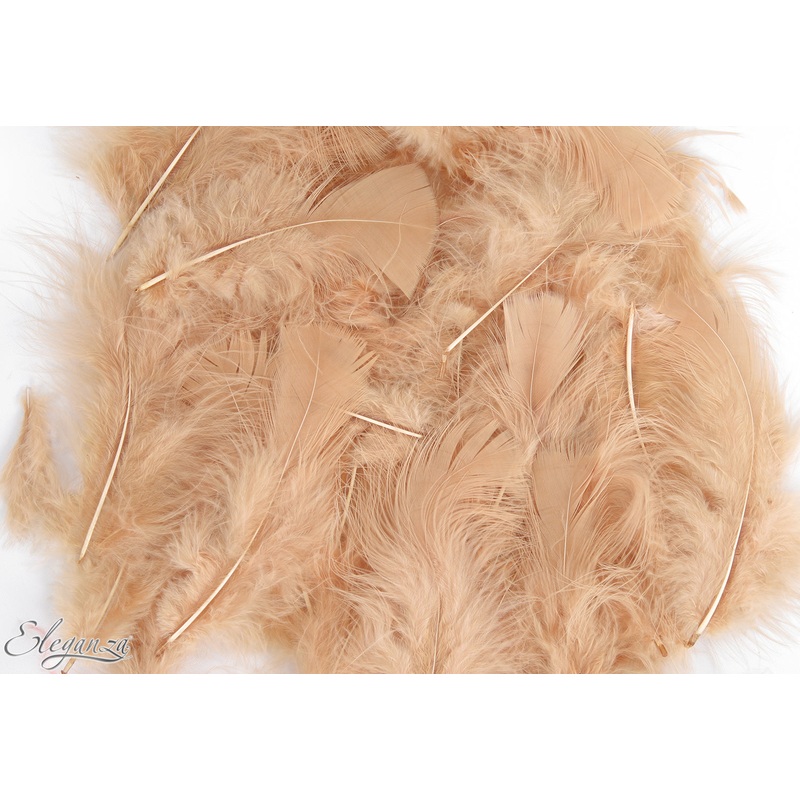 ELEGANZA CRAFT MARABOUT FEATHERS MIXED SIZES 3-8" 8G BAG NATURAL NO.02