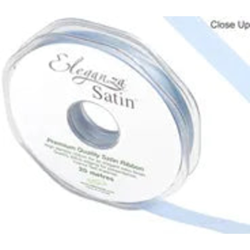 RIBBON: 10mm ELEGANZA DOUBLE FACED SATIN RIBBON LIGHT BLUE No.25 (10MM X20M)