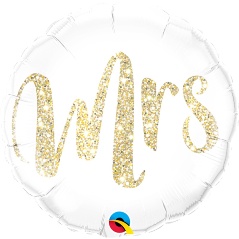 18" ROUND MRS GLITTER GOLD FOIL