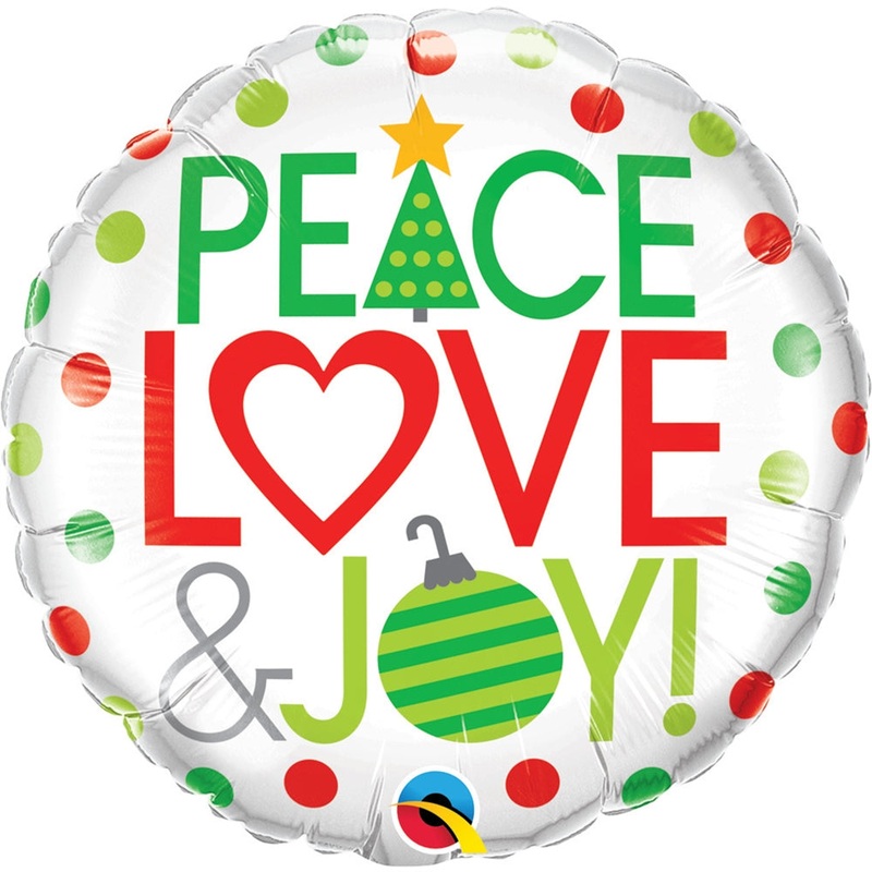 18" ROUND PEACE LOVE & JOY! FOIL
