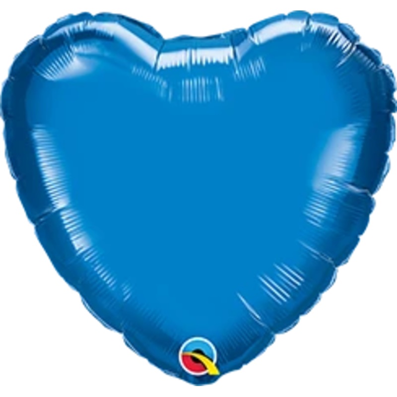 9" HEART SAPPHIRE BLUE PLAIN FOIL