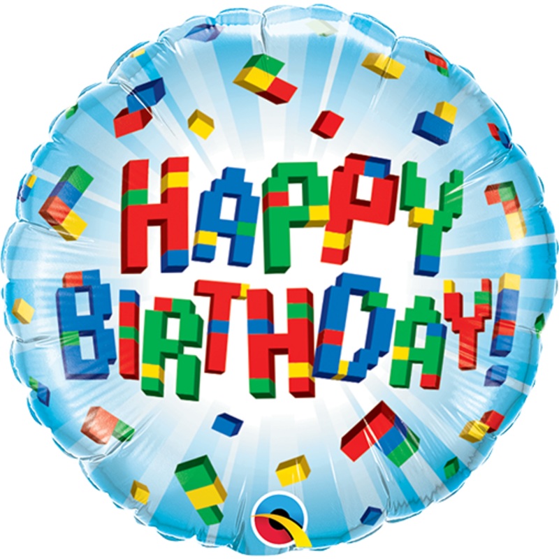 9" ROUND BIRTHDAY EXPLODING BLOCKS FOIL