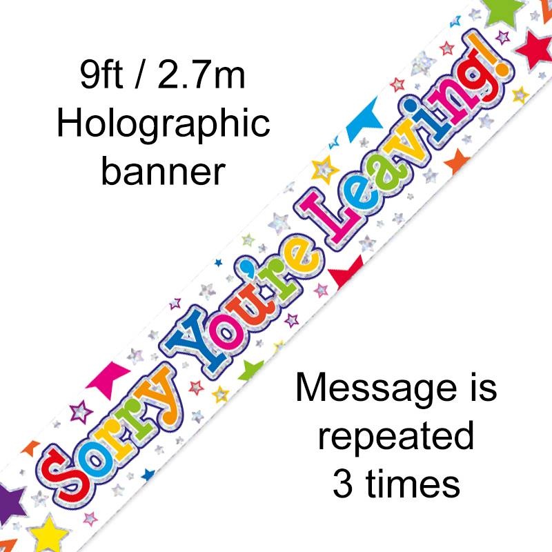 9FT BANNER SORRY YOU'RE LEAVING STARS (PACK OF 6)