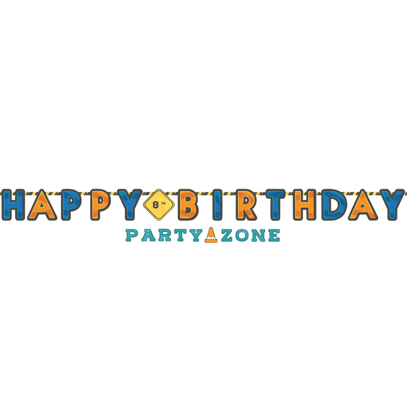 Happy Birthday Construction Banner Kit