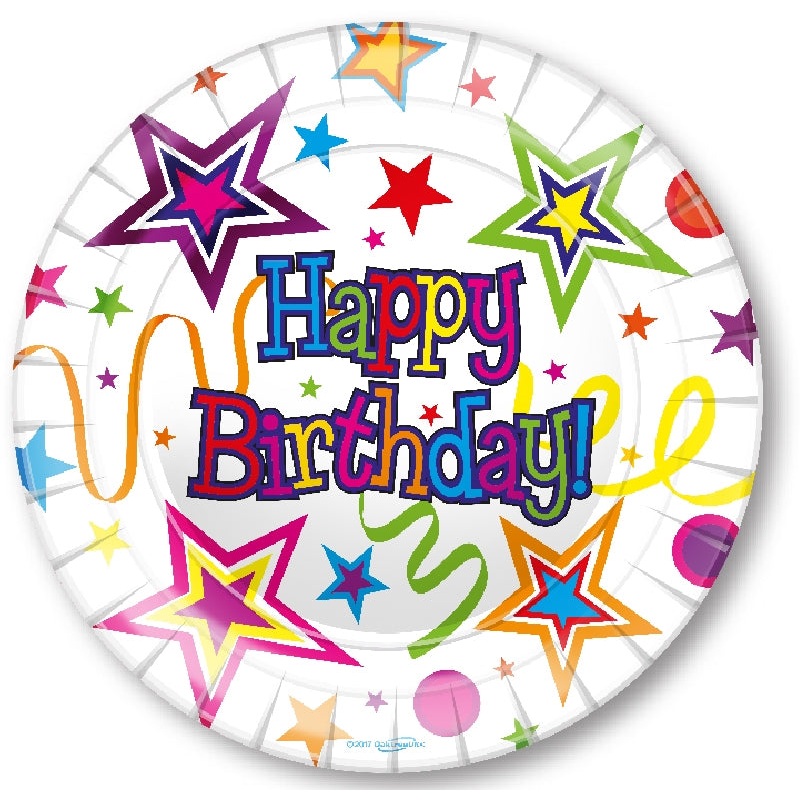 PLATES: RIBBONS & STARS 9" PLATES (8 PER PACK)