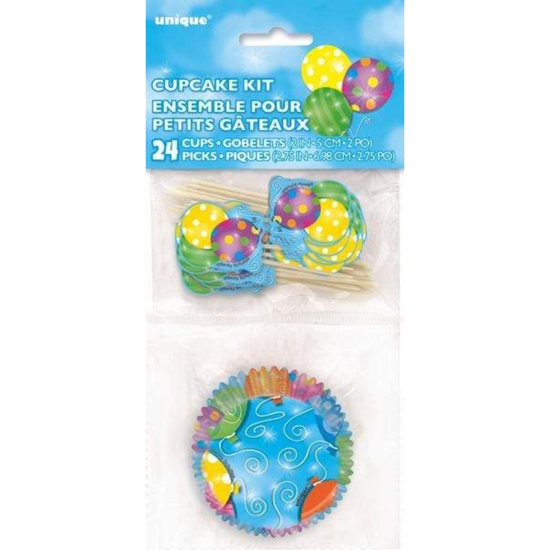 Twinkle Balloon Cups and Picks Cupcake Kit (24 count)