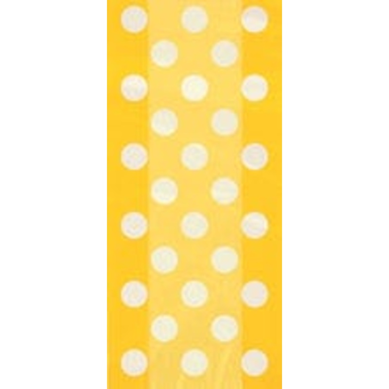 Yellow Cello Bag Big Polka 11 x 5 (20 count)
