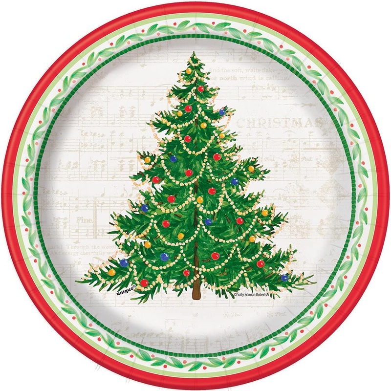 Classic Christmas Tree Plates 7 (8 count)