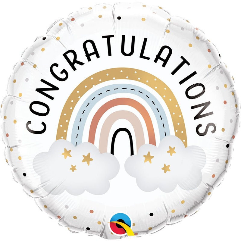 Congratulations Boho Rainbow 18 Balloon