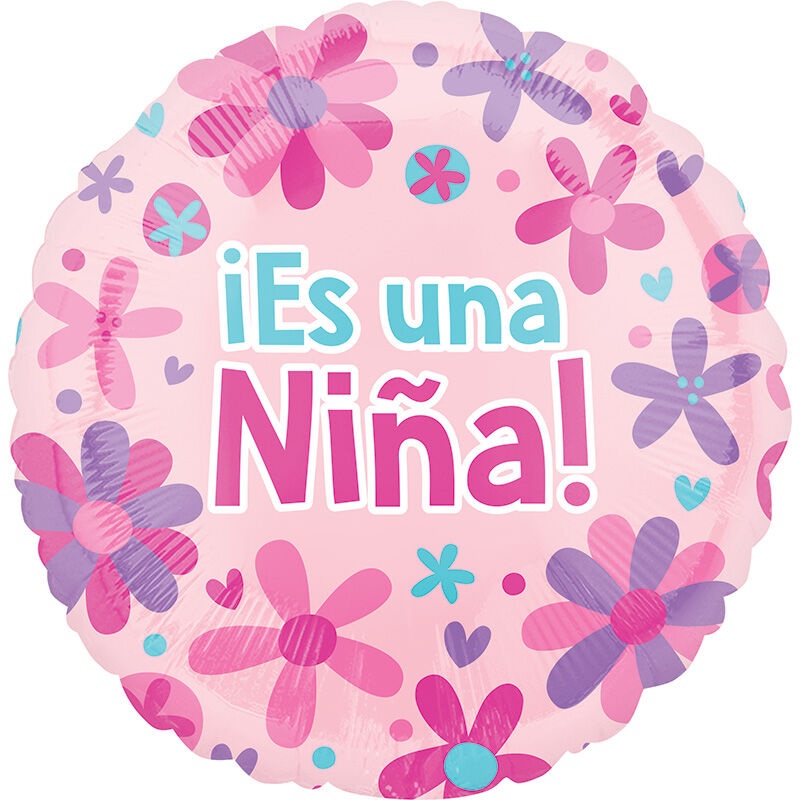 Es Una Nina Flowers 18" Balloon