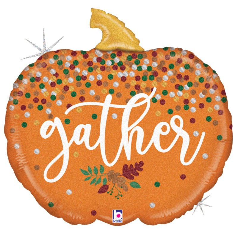 Gather Pumpkin Holographic 28 Balloon