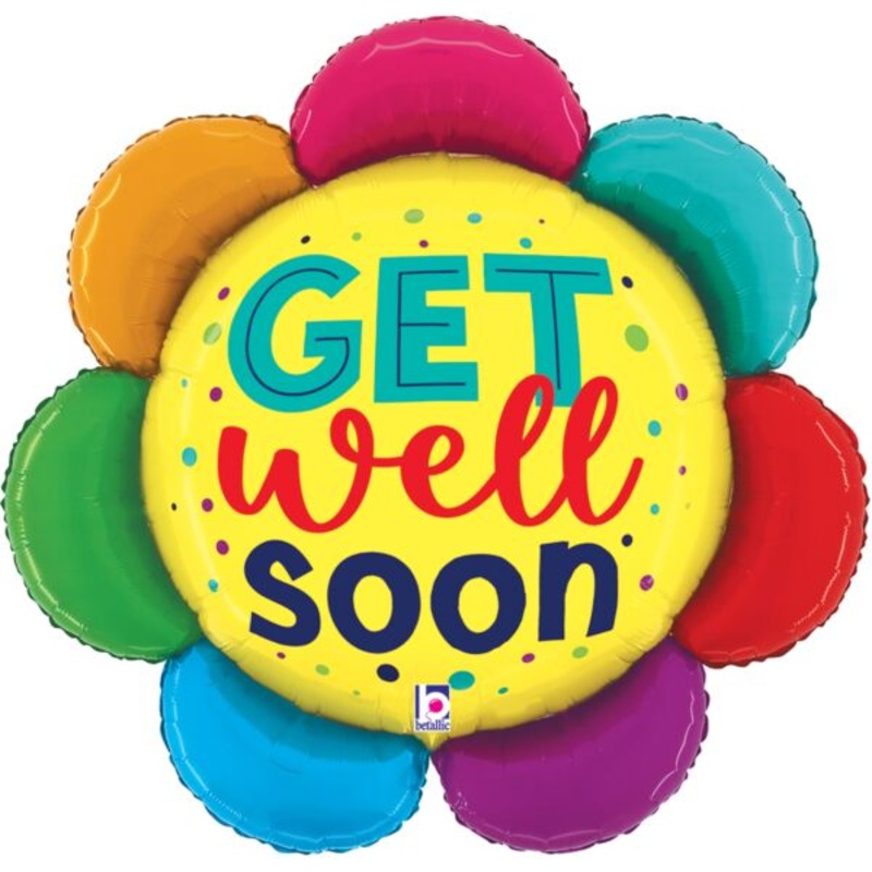 Get Well Soon Colorful Flower 27 Balloon