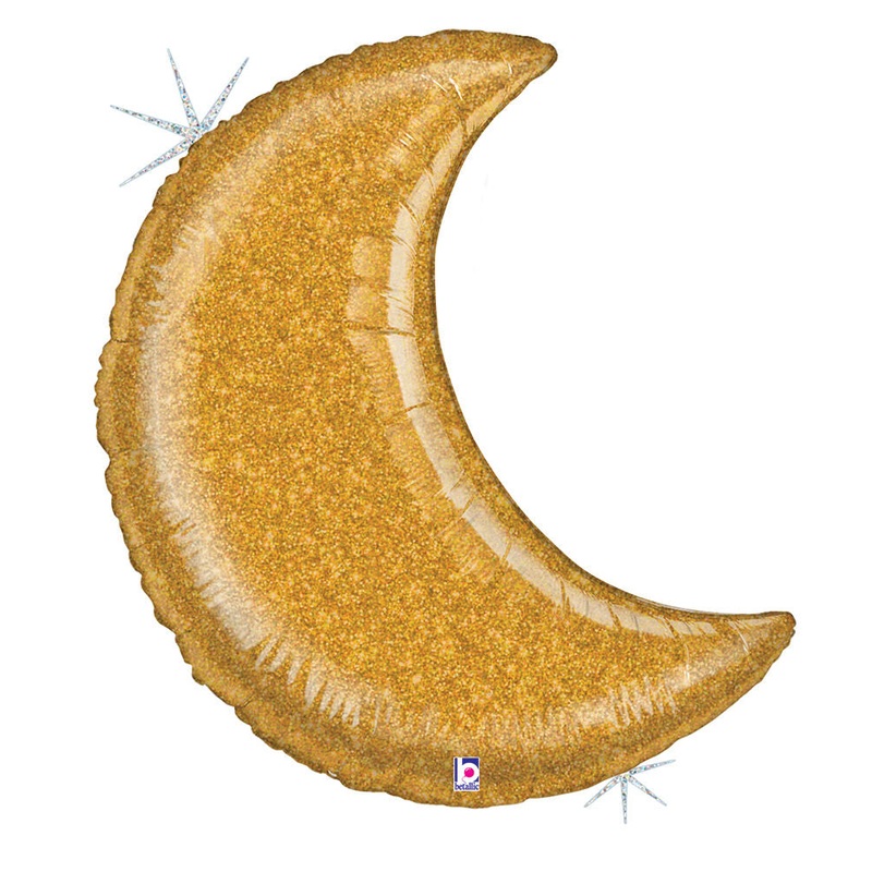Gold Glitter Moon 42" Balloon