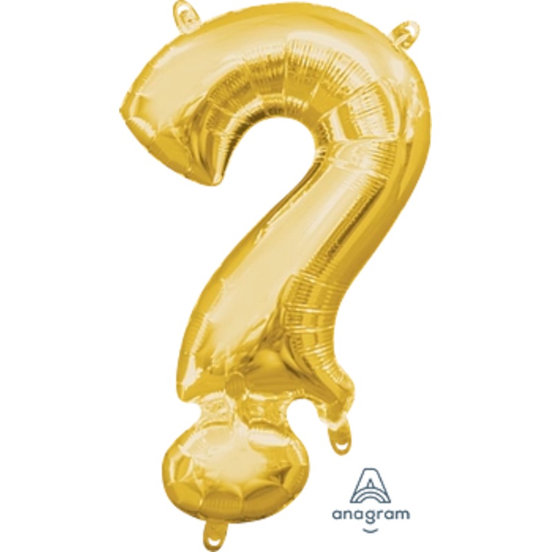 Gold Question Mark ? Symbol 16 Balloon