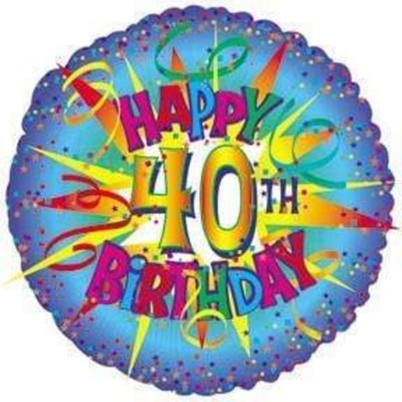 Happy 40th Birthday Burst 17 Balloon