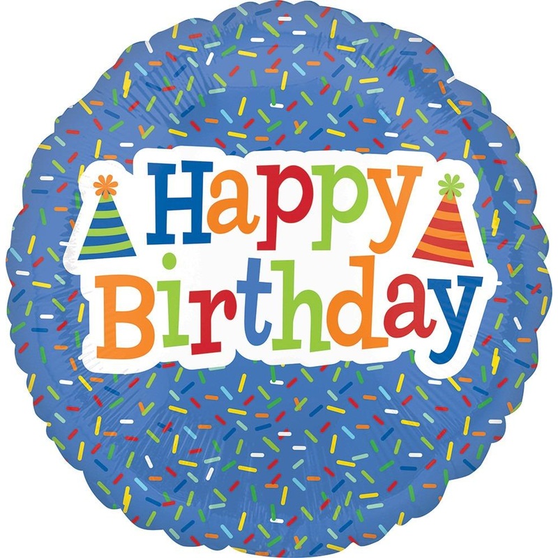 Happy Birthday Bright Sprinkles 18 Balloon