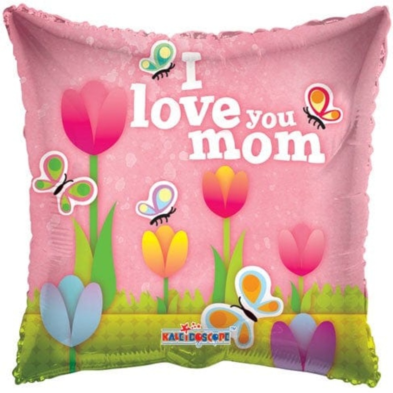 I Love You Mom Tulips 18 Balloon
