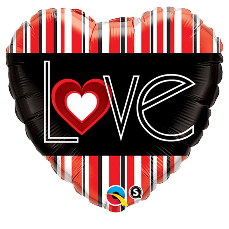 L(heart)ve Red Stripes 18 Balloon