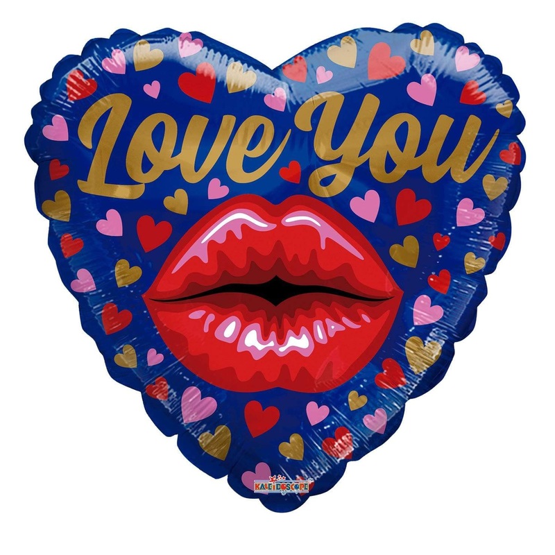 Love You Lips Heart 18 Balloon