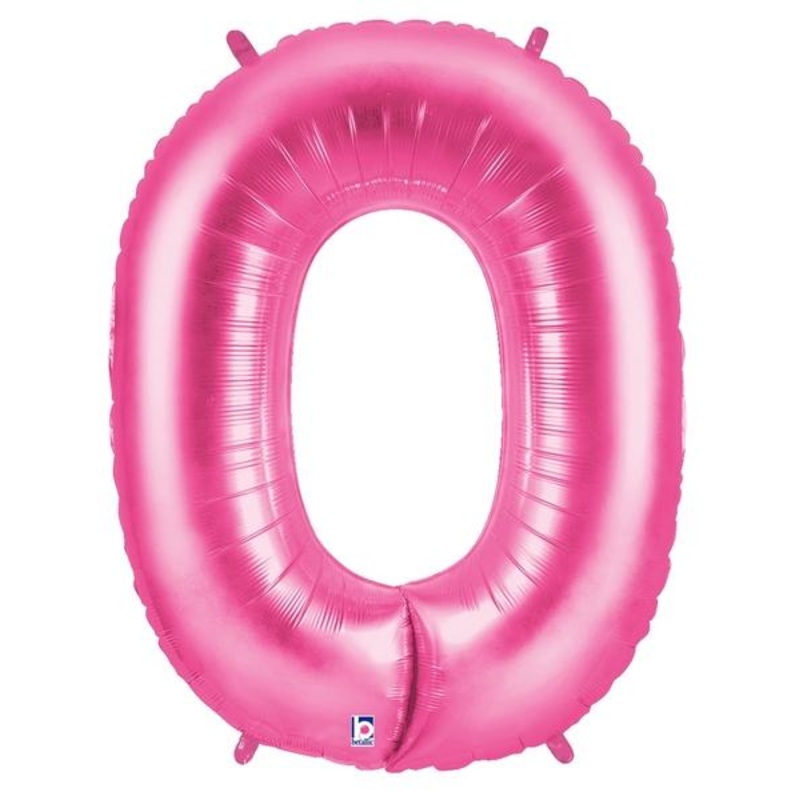 Pink  Number 0 34" Balloon