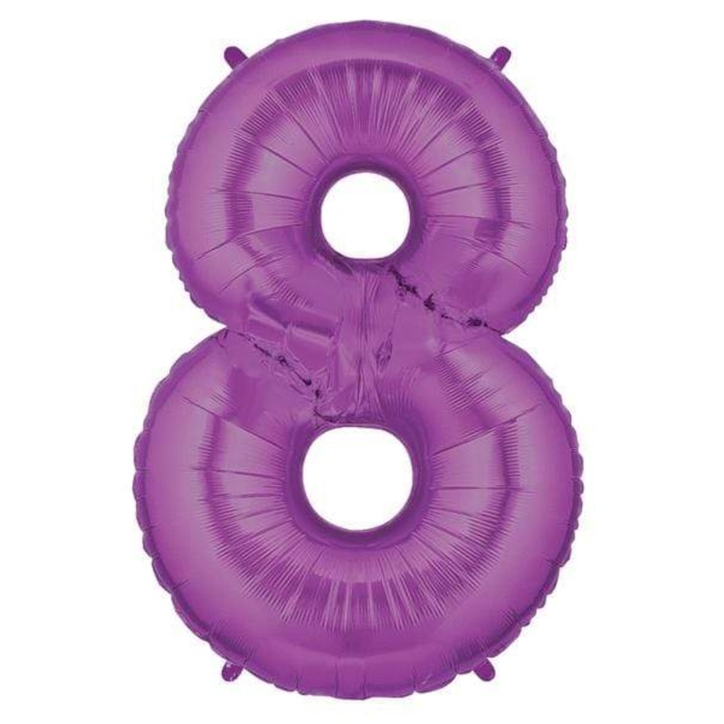 Purple Number 8 34" Balloon